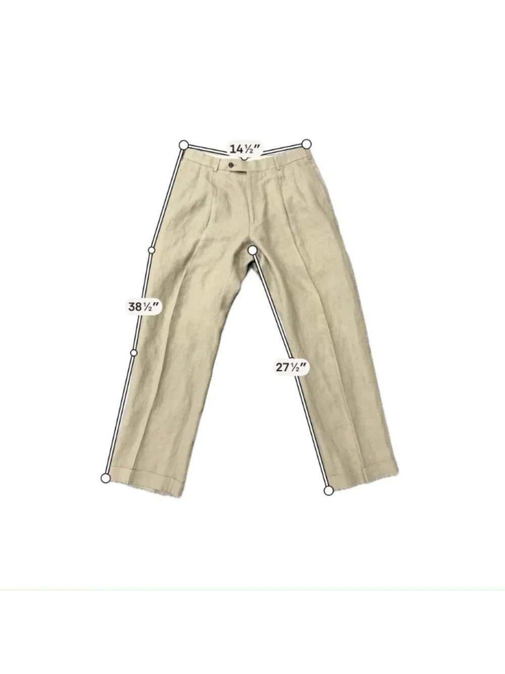Brooks Brothers 34 Mens Brown Irish Linen Relaxed Fit Dress Pants Heritage Style